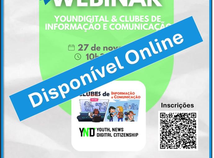 cartaz Webinar | YouNDigital & Clubes de Informação e Comunicação